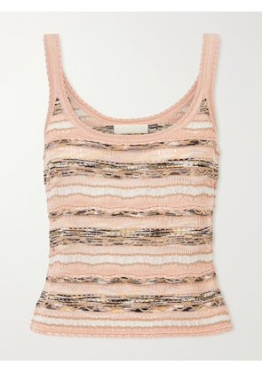 Ulla Johnson - Clotilde Striped Pointelle-knit Tank - Pink - x small,small,medium,large,x large