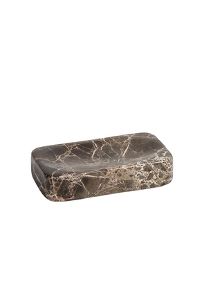 The Favorites Marble Soap Bar Holder in Brown.