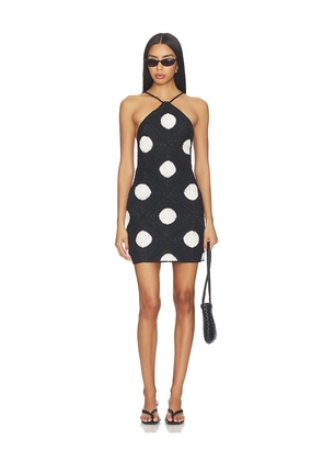 SIMONMILLER Kit Crochet Mini Dress in Black,White. Size XS. Also in S, M, L, XL.