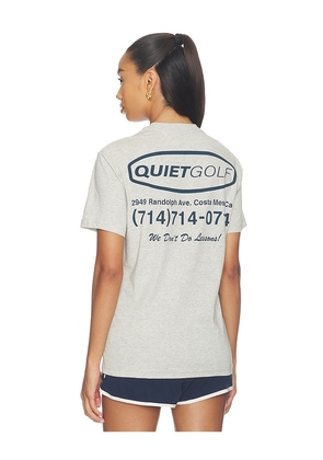 Quiet Golf Pro Shop T-Shirt in Grey. Size S. Also in M, L, XL/1X, XXL/2X.
