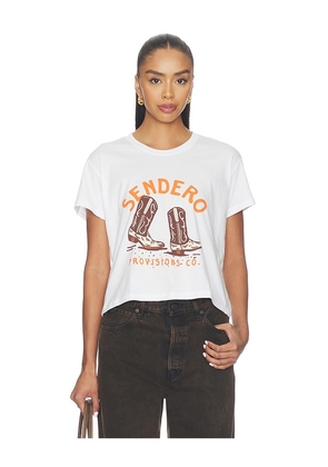 Sendero Provisions Co. High Stepper Boxy Tee in White. Size XS. Also in S, M, L, XL/1X.