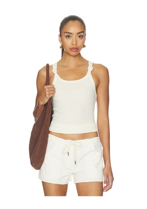 RE/DONE Knotted Ribbed Tank in Ivory. Size XS. Also in S, M, L.