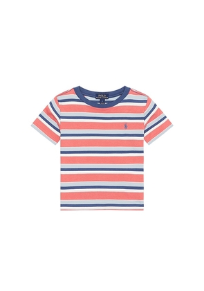 Polo Ralph Lauren Kids Short Sleeve Jersey Knit Striped Crewneck T-shirt in Multi. Size 6. Also in 2, 3, 4, 5.