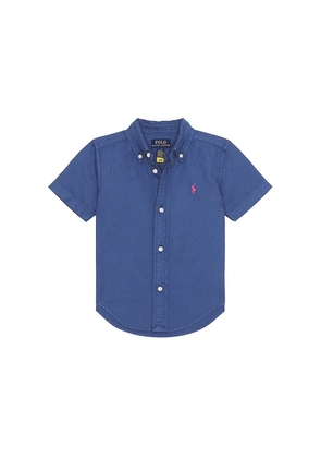 Polo Ralph Lauren Kids Short Sleeve Oxford Collar Sport Shirt in Blue. Size 6. Also in 2, 3, 4, 5.