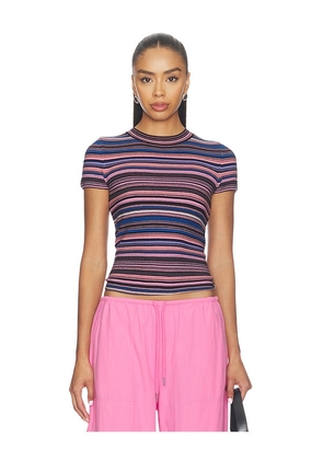 PISTOLA Selene Short Sleeve Sweater Tee in Multi. Size XS. Also in S, M, L.