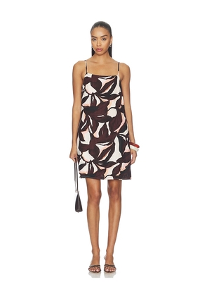 Sanctuary Hideaway Linen Tie Strap Dress in Brown. Size XS. Also in S, M, L, XL.