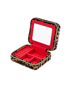 WOLF Savanna Print Zip Travel Case in Brown.