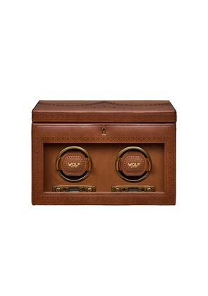 WOLF Brogue Double Winder With Storage in Brown.