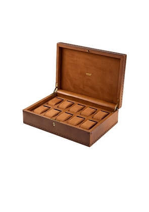WOLF Brogue 10 Piece Watch Box in Brown.