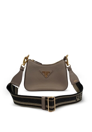 Prada Pre-Owned logo-strap shoulder bag - Brown