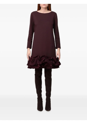 MeimeiJ ruffled-trim long-sleeve mini dress - Red