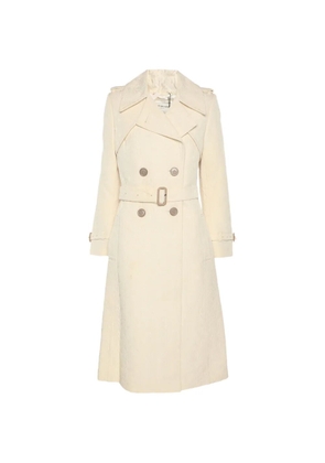 Dries Van Noten Pre-Owned jacquard belted coat - Neutrals