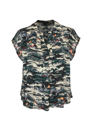 Louis Vuitton Pre-Owned printed V-neck blouse - Black