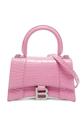 Balenciaga Pre-Owned XS Hourglass croc-embossed top-handle bag - Pink