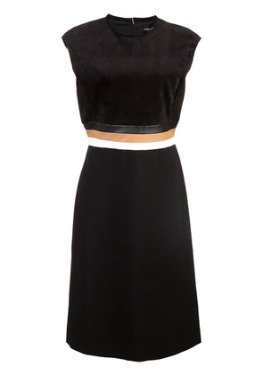 Derek Lam Sleeveless A-Line Dress with Tricolor Belt - Black