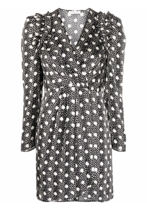 SANDRO polka-dot print long-sleeve dress - Black
