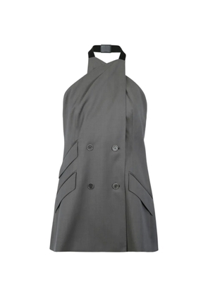Max Mara double-breasted halterneck top - Grey