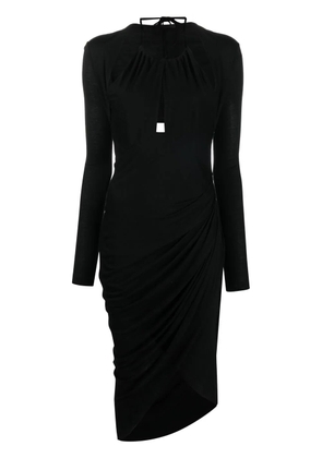 Helmut Lang long-sleeve halter dress - Black