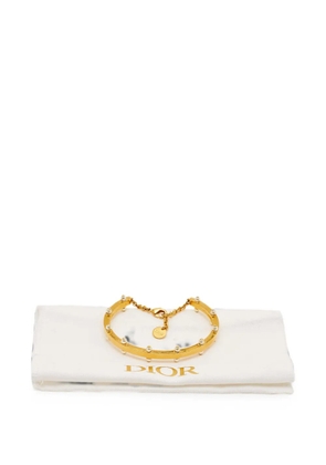 Christian Dior Pre-Owned D-Boom faux pearl bracelet - Gold