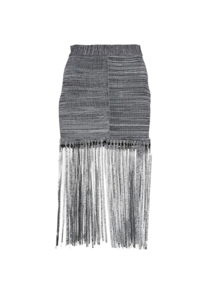 Chloé Pre-Owned fringed knit mini skirt - Blue