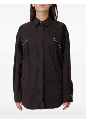 PINKO zip-detail shirt - Brown