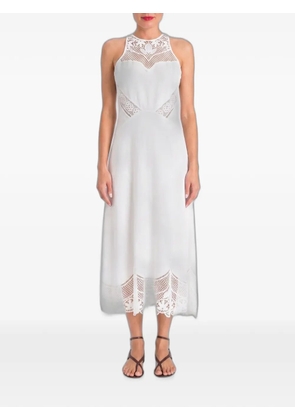 TWINSET crochet-trim sleeveless midi dress - White