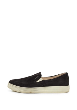 Prada Pre-Owned suede slip-on sneakers - Black