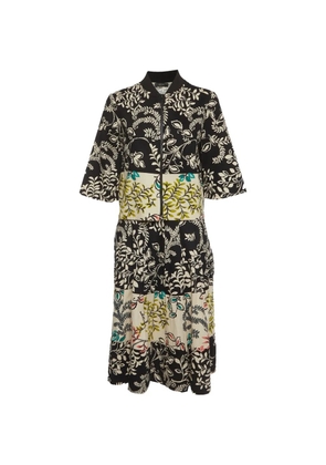 424 leaf-print jacket and skirt set - Black