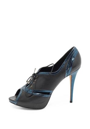 Christian Dior Pre-Owned leather perforated lace-up pumps - Black
