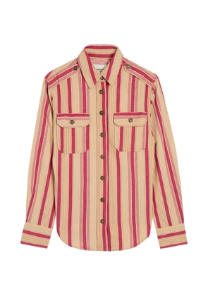 MARANT ÉTOILE Gelva striped epaulette shirt - Neutrals