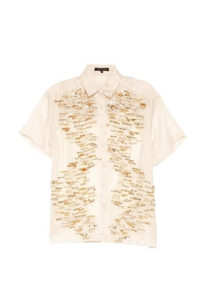 Biyan organza beaded silk shirt - Neutrals
