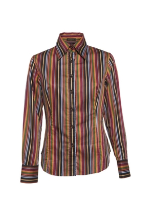 Etro Pre-Owned striped long-sleeve shirt - Black