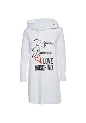 Love Moschino logo print hoodie dress - White