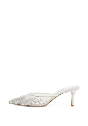 Jimmy Choo Pre-Owned Vivi crystal-embellished heeled mules - White