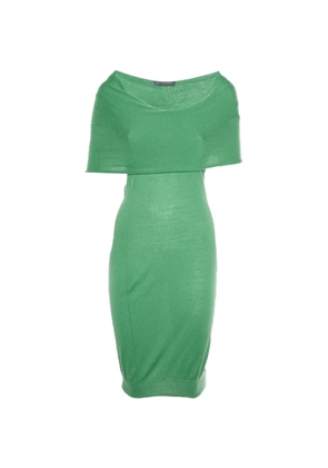 Alexander McQueen Pre-Owned midi off-shoulder cashmere dress - Green
