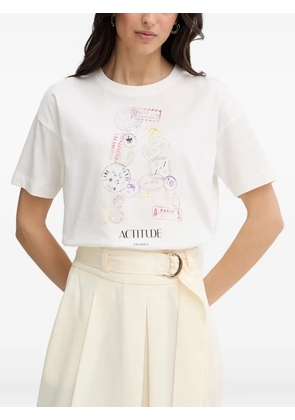 TWINSET Actitude stamp-print T-shirt - White