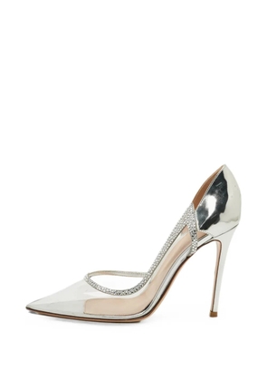 Gianvito Rossi Leif leather heeled d'Orsay pumps - Silver