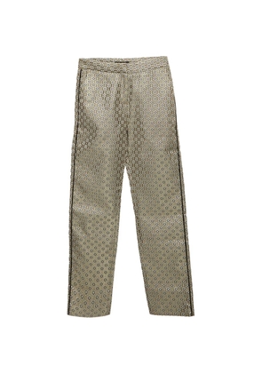 Maje floral-jacquard trousers - Gold