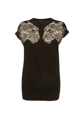Balmain Pre-Owned embellished Tiger T-shirt - Black