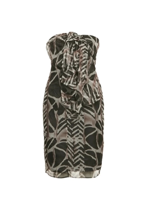 BOSS abstract-print strapless mini dress - Black