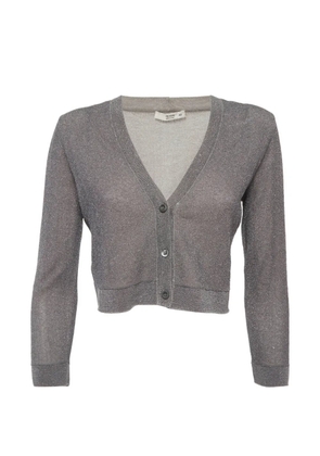 Prada Pre-Owned long-sleeve lurex-knit cotton cardigan - Grey