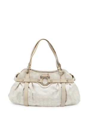 Ferragamo Pre-Owned Salvatore logo-print jacquard shoulder bag - Neutrals