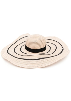 Borsalino striped sun hat - Neutrals