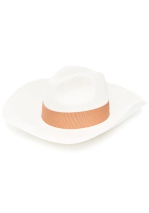 Borsalino Sophie ribbon-detail sun hat - White