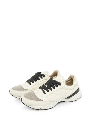 Brunello Cucinelli Vintage lace-up leather sneakers - Neutrals