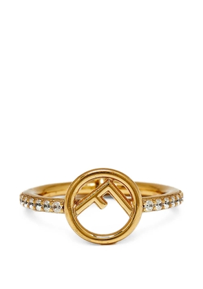 Fendi Pre-Owned F is Fendi crystal-embellished ring - Gold
