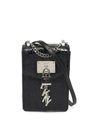 DKNY 2021 Elissa padlock-charm leather crossbody bag - Black