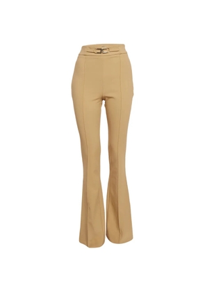 Elisabetta Franchi buckled wide-leg trousers - Neutrals