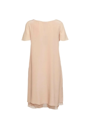 Fendi Pre-Owned frilled-detail silk mini dress - Neutrals