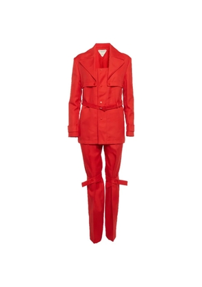 Bottega Veneta Pre-Owned single-breasted belted suit - Red